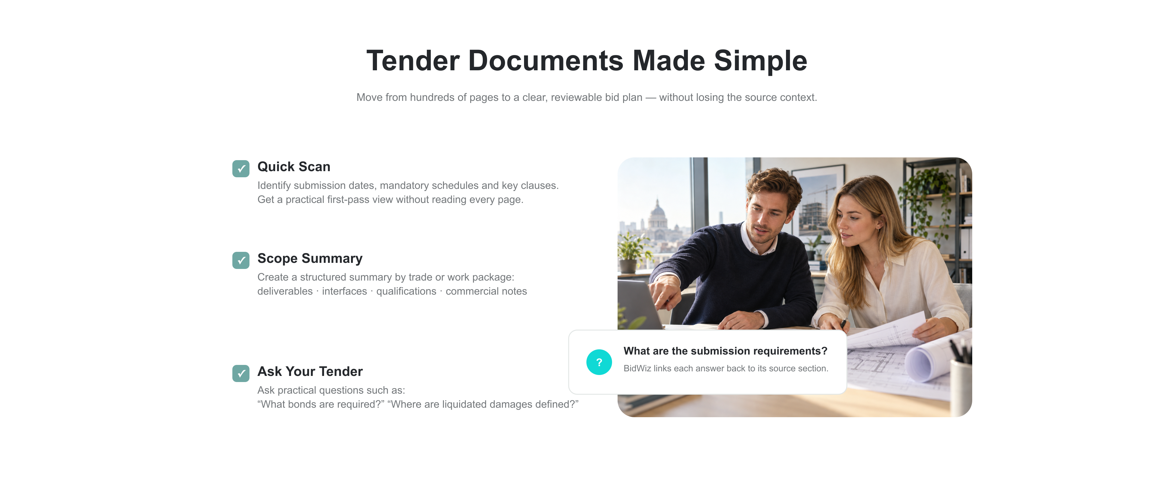 Tender documents made simple with BidWiz