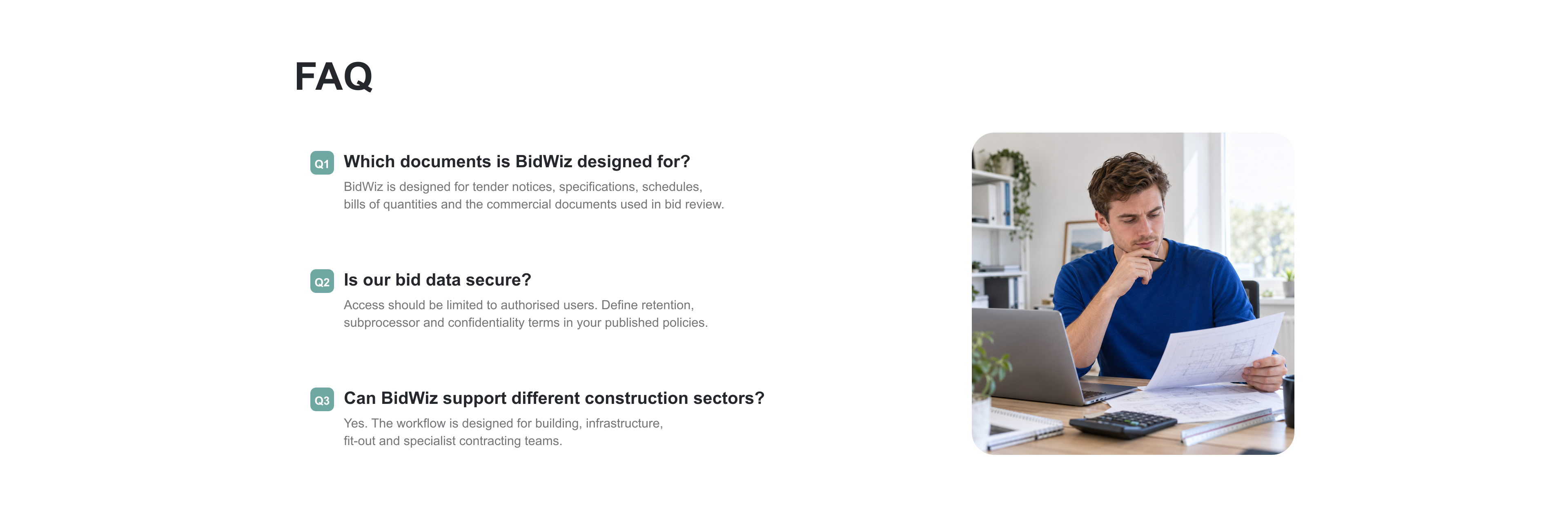 BidWiz frequently asked questions